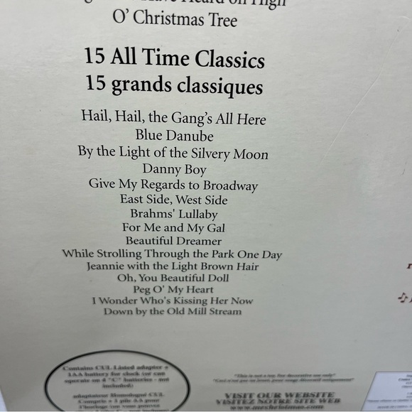Mr. Christmas Grand Chime Clock Gold Label Collection. Vintage. 30 songs. Box - Picture 5 of 14